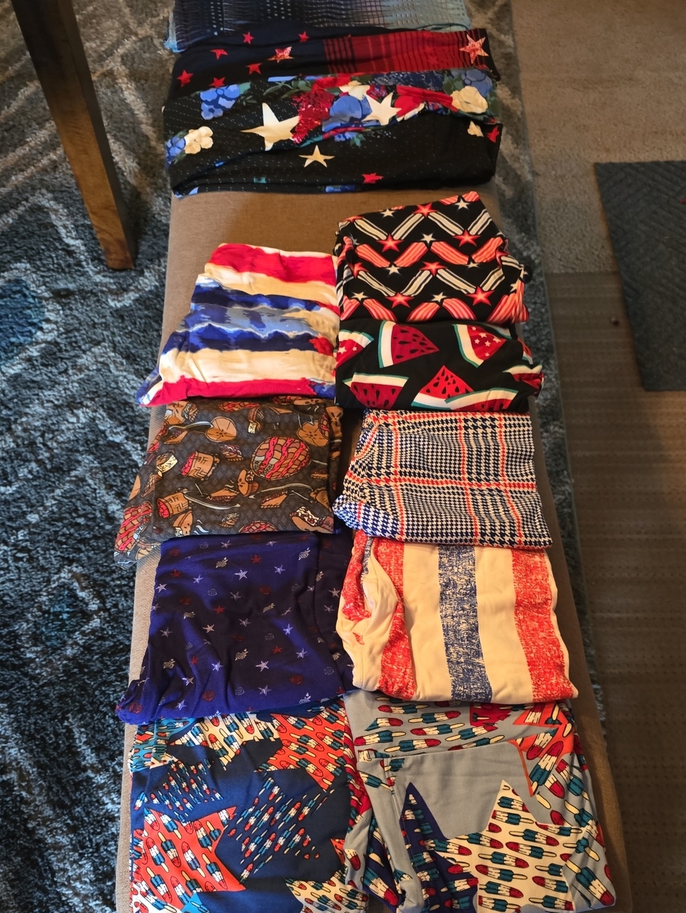 Lularoe Red white and boom leggings